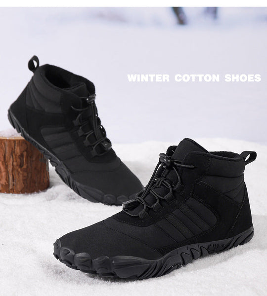 Men's Barefoot Shoes Winter Waterproof Trail Running Shoes Warm Lined Winter Shoes Unisex Outdoor Snow Boots Non-Slip Winter Boots