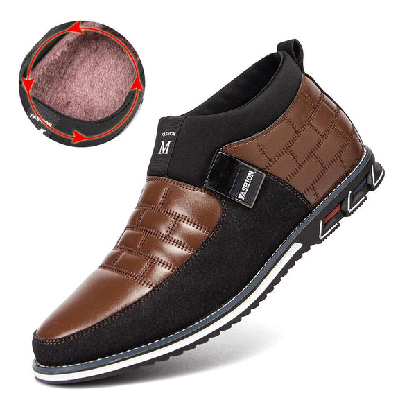 Kaegreel Men's Classic Business Casual Slip sur les bottines occasionnelles en cuir (personnes avec des pieds larges / épais / cintrées sont invités à choisir une chaussure plus grande.)
