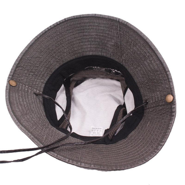 Men's Women's Cotton Embroidery Visor Bucket Bucket Hat Foldable Breathable Adjustable Chin Strap