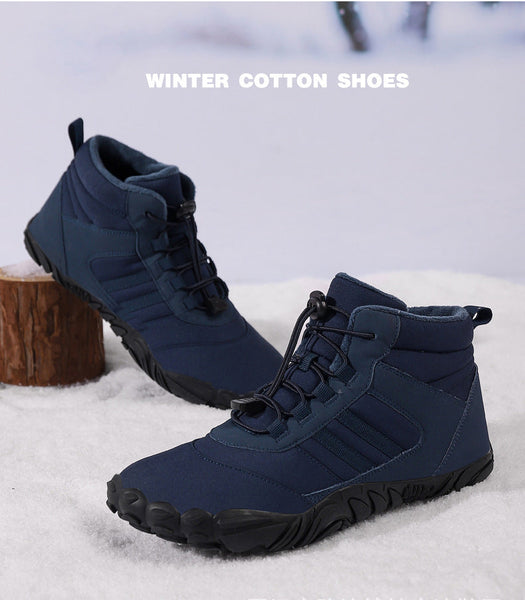 Women's Barefoot Shoes Winter Waterproof Trail Running Shoes Warm Lined Winter Shoes Unisex Outdoor Snow Boots Non-Slip Winter Boots