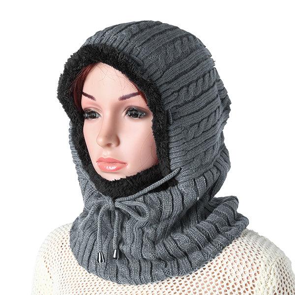 Women Men Couples Multipurpose Balaclava Face Mask Winter Knitted Scarf Skullies Beanies Hat Neck Warmer