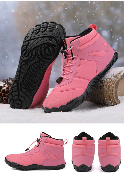 Women's Barefoot shoes Winter Waterproof Trail Running shoes Warm Lined Snow shoes Unisex Outdoor Non-slip Winter Boots