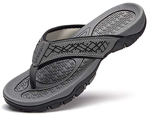 Men Sandals Leather Sport Flip Flops Comfort Casual Outdoor