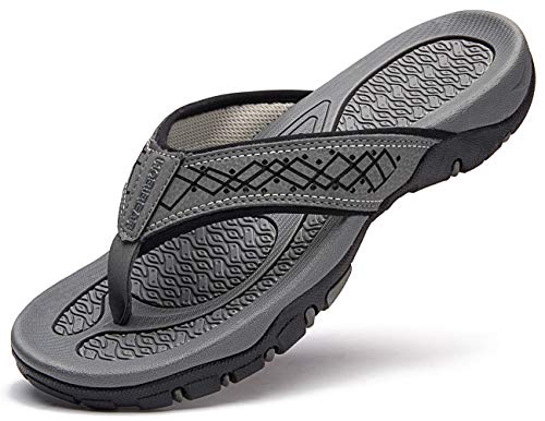 Men Sandals Leather Sport Flip Flops Comfort Casual Thong Outdoor