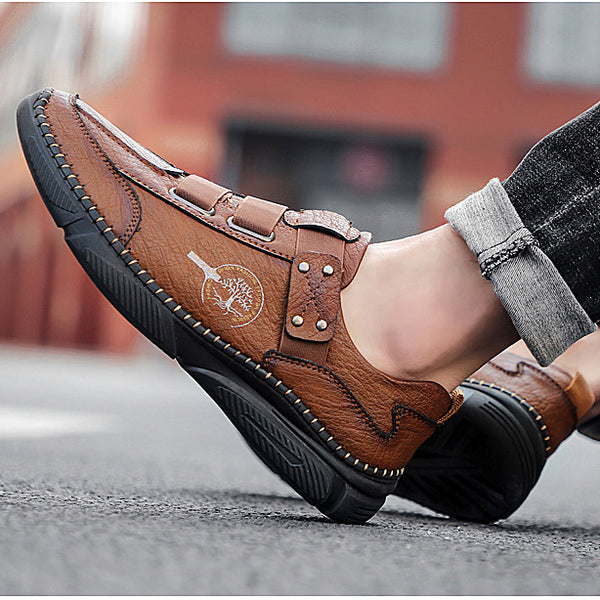 Kaegreel Men's Fashion Casual Loafers Quality Leather Flats Moccasins Shoes Comfortable Driving Shoes