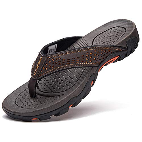 Men Sandals Leather Sport Flip Flops Comfort Casual Outdoor