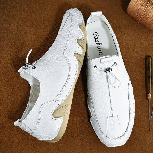 Men's Genuine Leather Non-Slip Elastic Pointed Casual Shoes