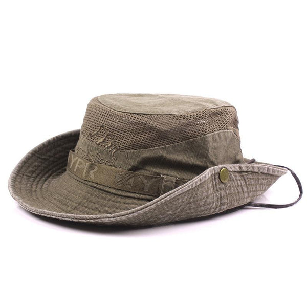 Men's Women's Cotton Embroidery Visor Bucket Bucket Hat Foldable Breathable Adjustable Chin Strap