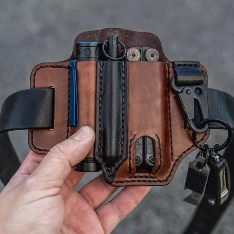 EDC Belt Loop Waist multitool case made of real leather