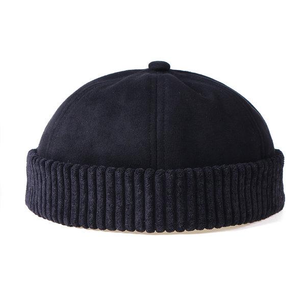 Men & Women Retro Rolled Cuff Brim Hat Skullcap Sailor Cap Worker Hat Adjustable