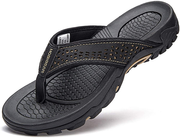 Men Sandals Leather Sport Flip Flops Comfort Casual Outdoor