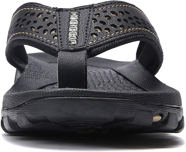 Men Sandals Leather Sport Flip Flops Comfort Casual Outdoor