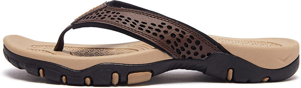 Men Sandals Leather Sport Flip Flops Comfort Casual Thong Outdoor