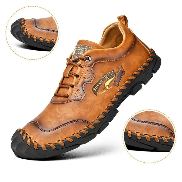 Männer Hand Stitching Outdoor Toe Protective Slip Resistant Kuh Leder Schuhe