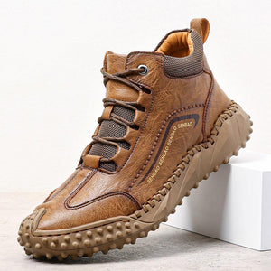 Men Hand Stitching Outdoor Rubber Toe Cap Work Style Ankle Boots