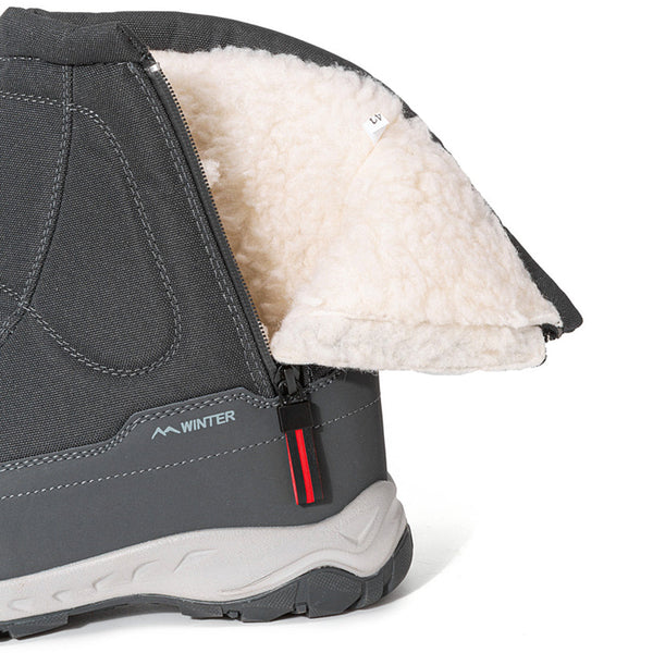 Stivali da neve invernali da uomo con zip, impermeabile, non slittamento, resistente all'usura, spessa e vellutata calda