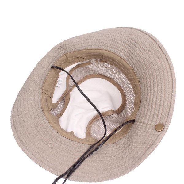 Men's Women's Cotton Embroidery Visor Bucket Bucket Hat Foldable Breathable Adjustable Chin Strap