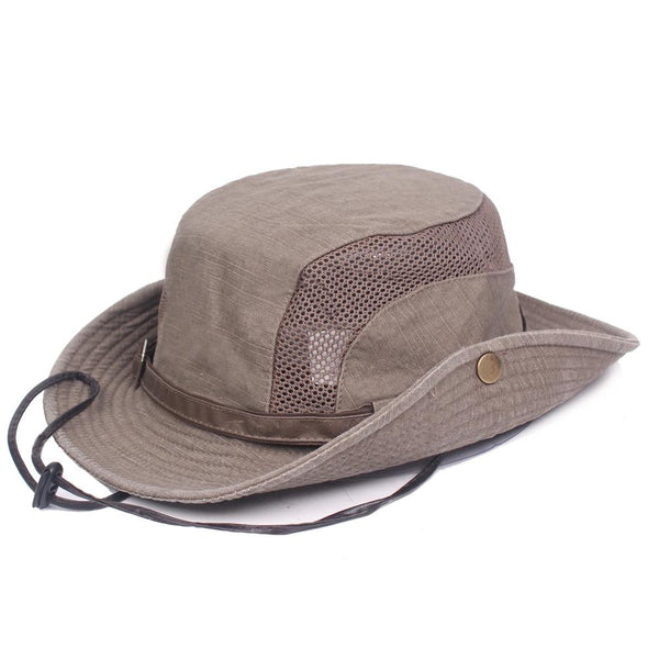 Men's Women's Cotton Embroidery Visor Bucket Bucket Hat Foldable Breathable Adjustable Chin Strap