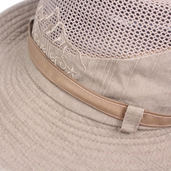 Men's Women's Cotton Embroidery Visor Bucket Bucket Hat Foldable Breathable Adjustable Chin Strap