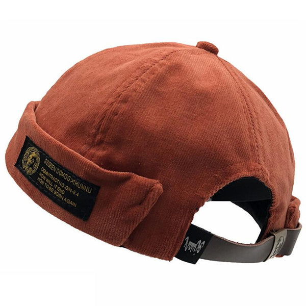 Men & Women Couples Adjustable Solid Cord Brim Hats Retro Crimping Bucket Cap