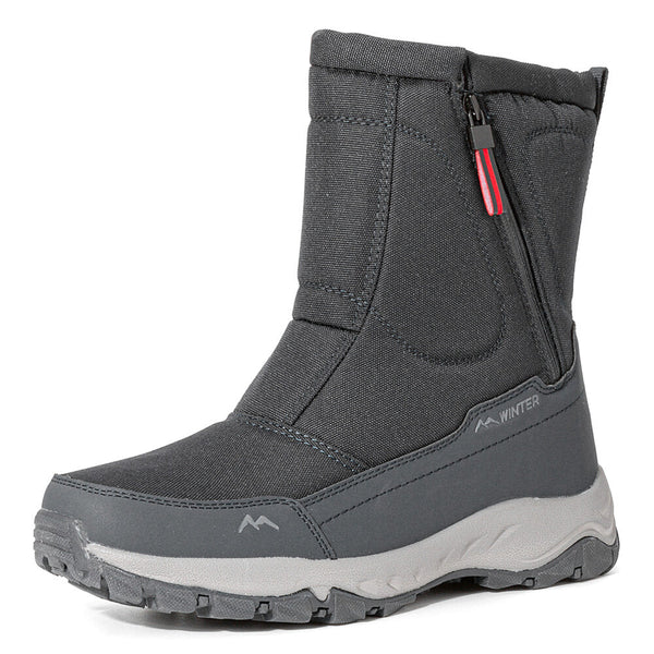 Women's winter snow boots side zip, waterproof, non-slip, wear-resistant, thick and velvety warm