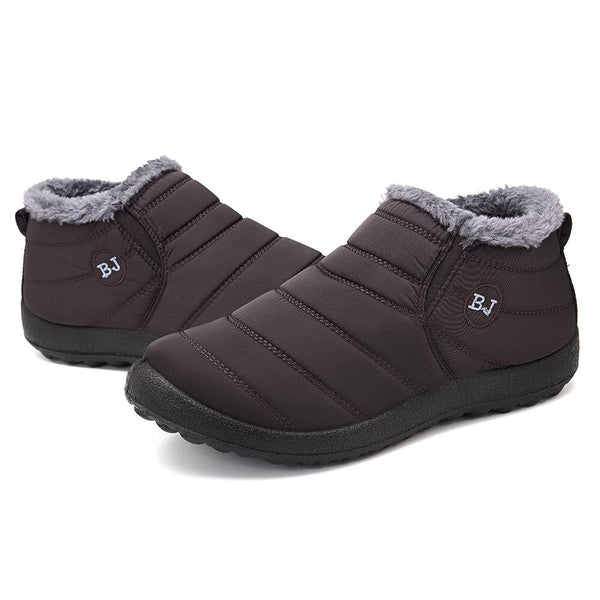 Kaegreel Herrenwasserdichte warme Fellfutter-Buchstaben-Slip auf Ankle-Stiefel
