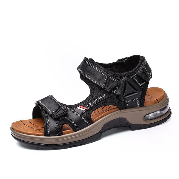 Men's Sandals Genuine Leather Men's Slippers Gladiator Men's Beach Sandals Soft, comfortable outdoor wading shoes