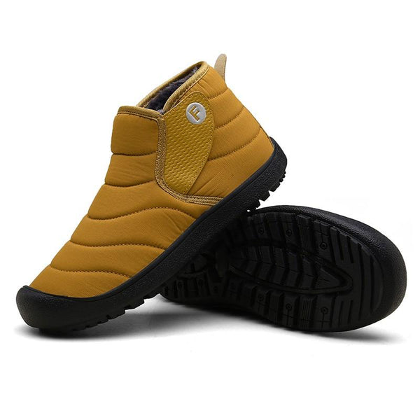 Kaegreel Men's Waterproof Warm Lining Hook Loop Toe Protective Casual Ankle Boots