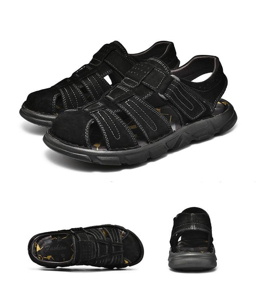 Summer Genuine Leather Men's Sandals Lightweight Men's Shoes Outdoor Comfortable Beach Sandals
