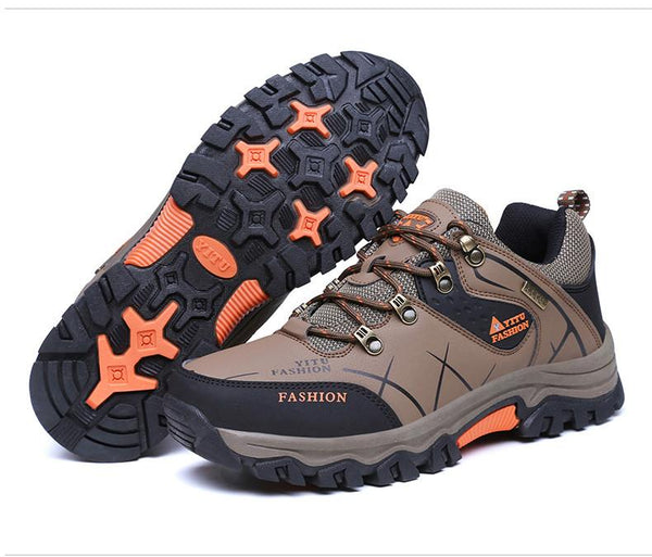 Kaegreel Men's Outdoor Non Slip Lace Up Plush Climbing Hiking Shoes