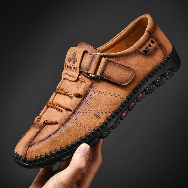 Kaegreel Mens Men Handmade Casual Fashion Sneakers Genuine Leather Loafers Moccasins Breathable Slip On Shoes