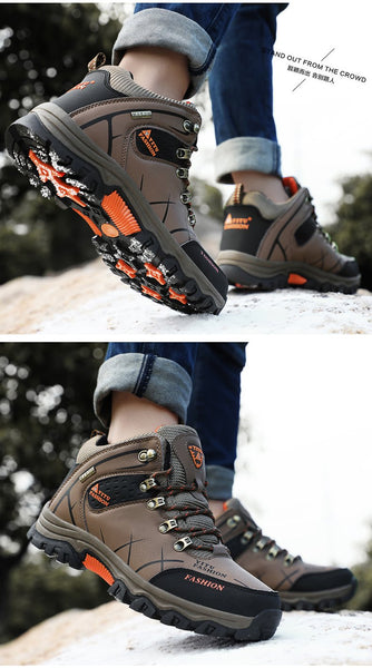 Le cuoio impermeabile da uomo Kaegreel Stivali da trekking da escursionismo da lavoro caldi scarpe da lavoro scarpe da lavoro invernali