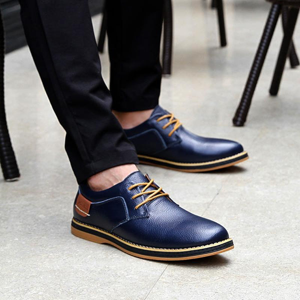 Kaegreel Men Brand Casual Real Leather Business Oxford Shoes Dress Shoes Fashion Loafers