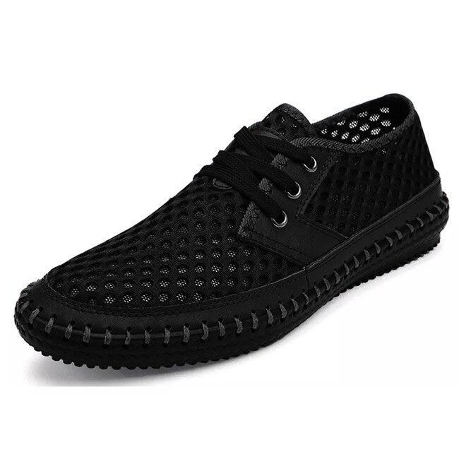 Été respirant des hommes Chaussures décontractées pour des hommes à la main confortables MANGEURS À LACE-UP MEN SHOIS