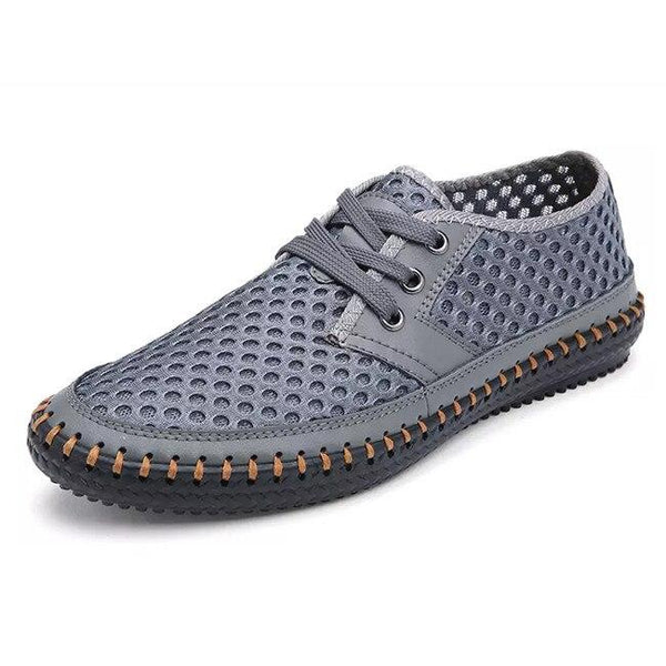 Summer Breathable Mesh Men Casual Shoes For Comfortable Handmade Men Lace-Up Loafers Men Shoes
