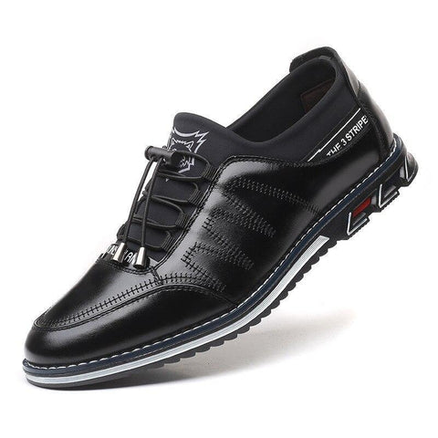 Diseño de moda de la banda elástica de cuero real de cuero para hombres Hardness sólidos zapatos comerciales cómodos
