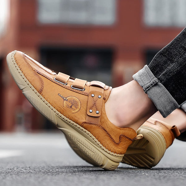 Kaegreel Men's Fashion Casual Loafers Quality Leather Flats Moccasins Shoes Comfortable Driving Shoes