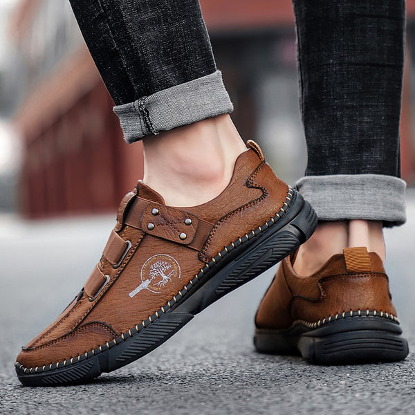 Kaegreel Men's Fashion Casual Loafers Quality Leather Flats Moccasins Shoes Comfortable Driving Shoes