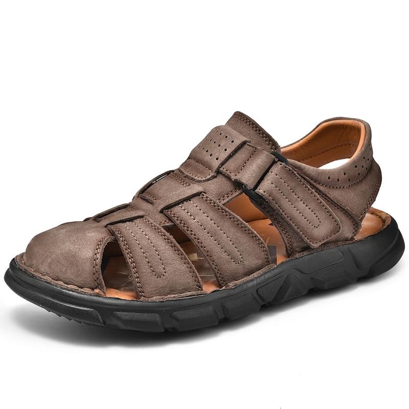 Men's Summer Leather Lightweight Sandals Outdoor Comfortable Beach