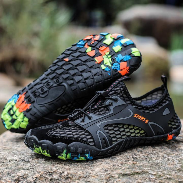 Kaegreel Men's Barefoot Shoes Outdoor Hiking Slip Resistant Soft Mesh Water Wading Shoes