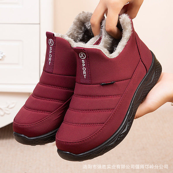 Ladies Snow Boots Winter Shoes for Women Fur Lining Warm Winter Ankle Boots Outdoor Zipper Waterproof Slip On Comfortable Shoes