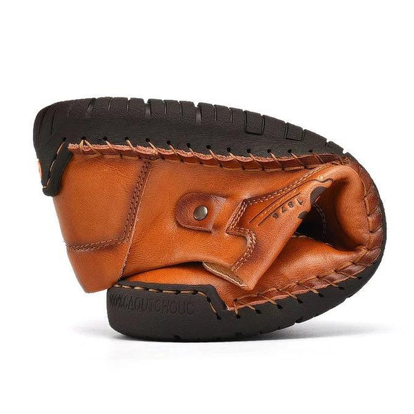 Chaussures de conduite décontractée souple en cuir de vachette à la main élégante