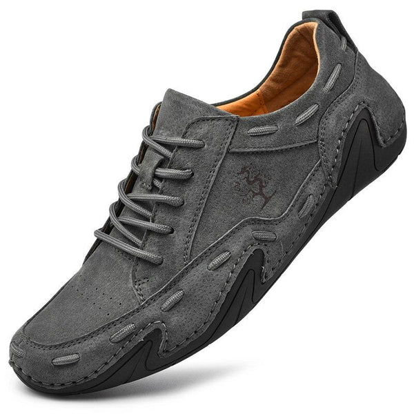 Kaegreel Men's Handmade Leather Breathable Non Slip Soft Sole Casual Driving Shoes