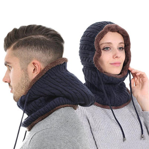 Women Men Couples Multipurpose Balaclava Face Mask Winter Knitted Scarf Skullies Beanies Hat Neck Warmer