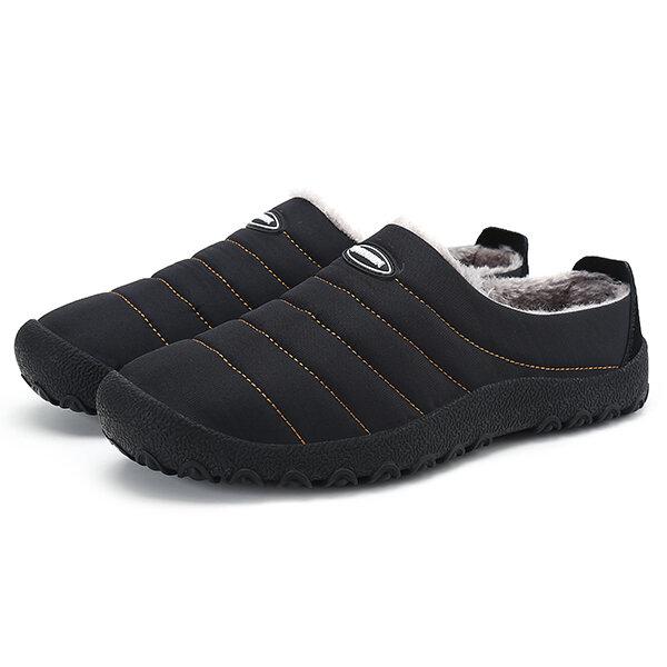 Forro de peluche para hombre Tela impermeable resbalón en suela suave zapatilla casual