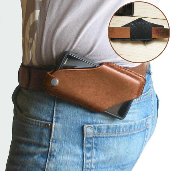 Men's PU Leather 4.7 Inch ~ 6.5 Inch Phone Bag Waist Bag Easy Carry EDC Bag for Outdoor Use