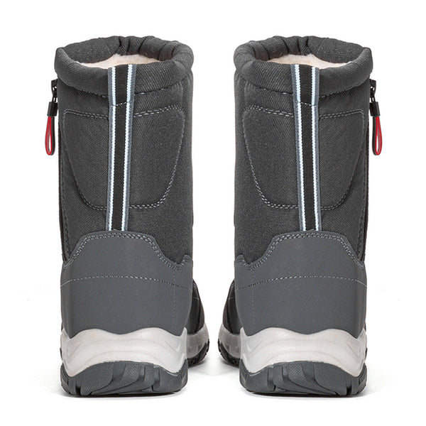 Men's winter snow boots side zip, waterproof, non-slip, wear-resistant, thick and velvety warm