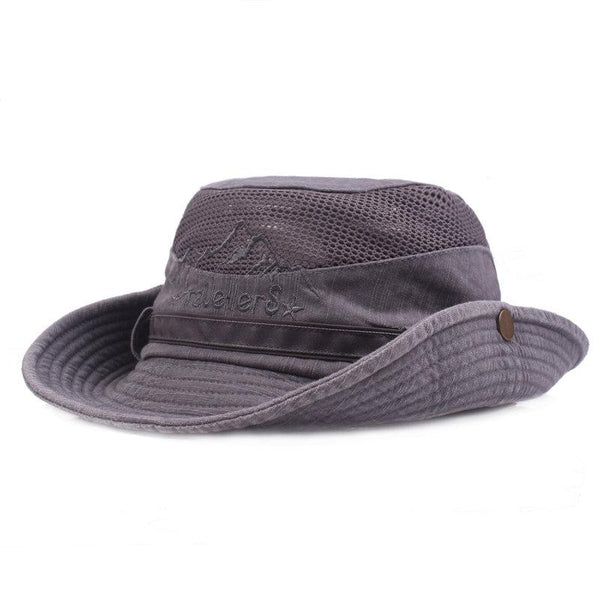 Men's Women's Cotton Embroidery Visor Bucket Bucket Hat Foldable Breathable Adjustable Chin Strap