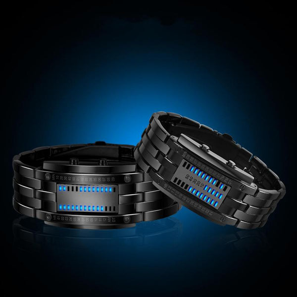 Fashion Men Watch Waterproof Luminous Date Display Creative LED Full Steel Digital Watch