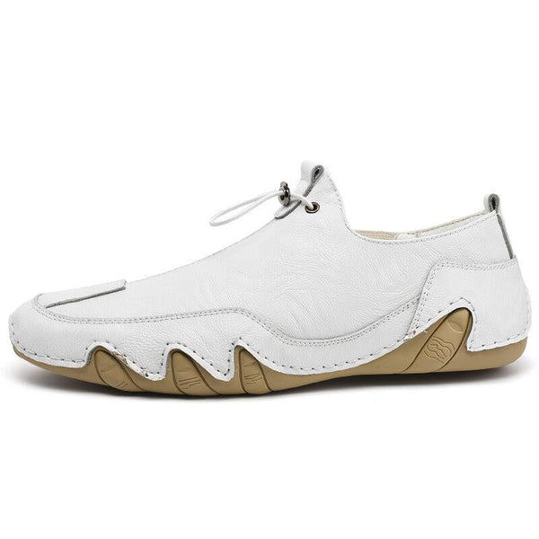 Men's Genuine Leather Non-Slip Elastic Pointed Casual Shoes